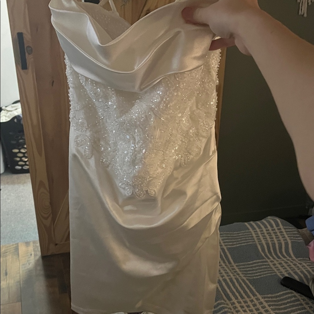 Windsor White Satin Mini Dress